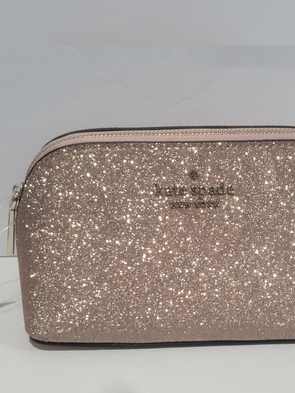 Kate Spade New York Pink Glitter Cosmetic Pouch